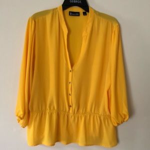 NY& C Yellow blouse with silver buttons, size XL
